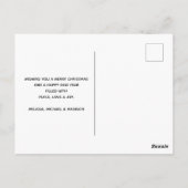 野生の灰色の水色のクリスマスにトナカイ ポストカード (裏面)