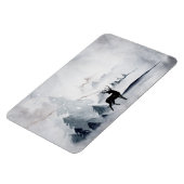 野生の灰色の水色のクリスマスにトナカイ マグネット (左側)