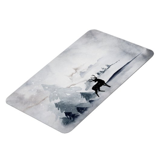 野生の灰色の水色のクリスマスにトナカイ マグネット (左側)