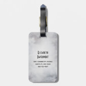 野生の灰色の水色のクリスマスにトナカイ ラゲッジタグ (裏面縦)