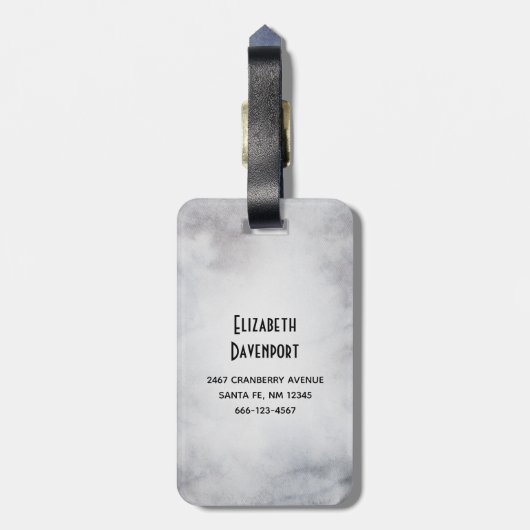 野生の灰色の水色のクリスマスにトナカイ ラゲッジタグ (裏面縦)