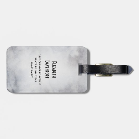 野生の灰色の水色のクリスマスにトナカイ ラゲッジタグ (裏面横)