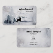 野生の灰色の水色のクリスマスにトナカイ 名刺 (正面/裏面)