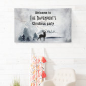 野生の灰色の水色のクリスマスにトナカイ 横断幕 (インサイチュ)