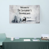 野生の灰色の水色のクリスマスにトナカイ 横断幕 (トレードショー)