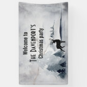 野生の灰色の水色のクリスマスにトナカイ 横断幕 (縦)