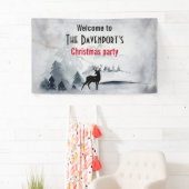 野生の灰色の水色のクリスマスにトナカイ 横断幕 (インサイチュ)