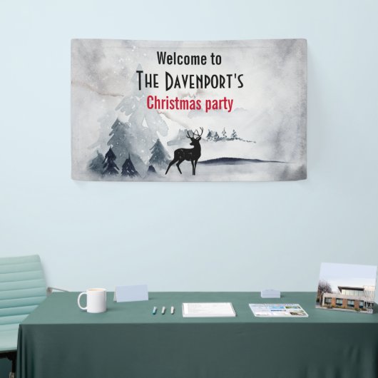 野生の灰色の水色のクリスマスにトナカイ 横断幕 (トレードショー)