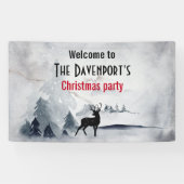 野生の灰色の水色のクリスマスにトナカイ 横断幕 (横)