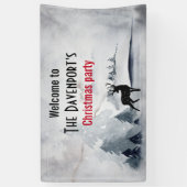 野生の灰色の水色のクリスマスにトナカイ 横断幕 (縦)