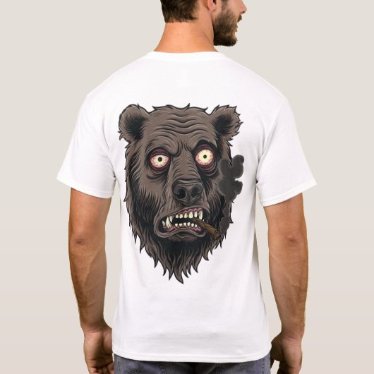 野生の熊のスモーキーオーラ Tシャツ (裏面)