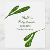 野生の熱帯ビーチ葉の赤ちゃんシャワー名を追加 ワインラベル (シングルラベル)