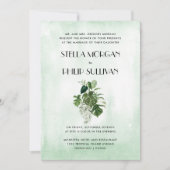 野生の熱帯フォーマルの結婚葉 招待状 (正面)