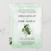 野生の熱帯フォーマルの結婚葉 招待状 (正面/裏面)