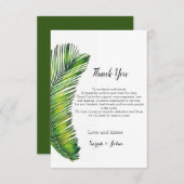 野生の熱帯ヤシ葉の サンキューカード (正面/裏面)