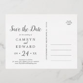 野生の熱帯ヤシ |ゴールド・フォイル日付を保存 箔招待状ポストカード (裏面)