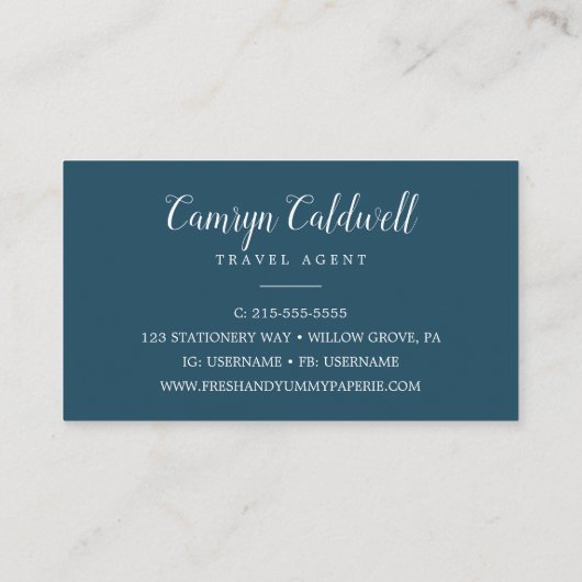 野生の熱帯ヤシ |ネイビーブルー名刺 名刺 (裏面)