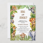野生の熱帯性サファリの動物1体が性別を明らかにする 招待状 (正面)