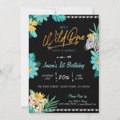 野生の熱帯性ジャングルの部族誕生日 招待状 (正面)