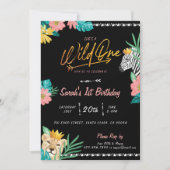 野生の熱帯性ジャングルの部族誕生日 招待状 (正面)