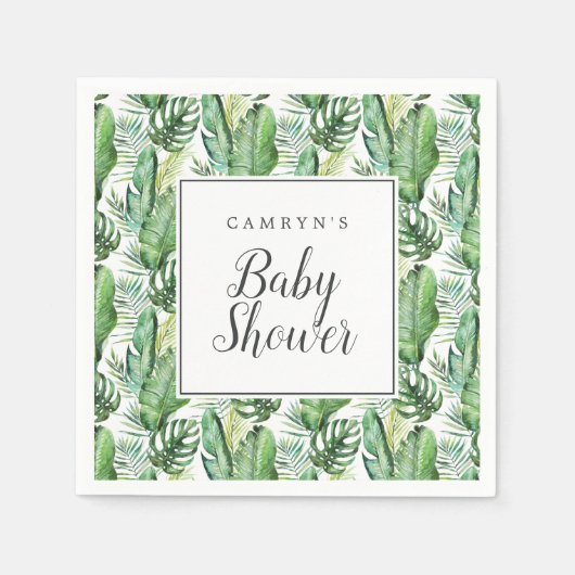 野生の熱帯性パームベビーシャワーナプキン スタンダードカクテルナプキン (正面)