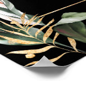 野生の熱帯植物が詰まっていない結婚式 ポスター (角)