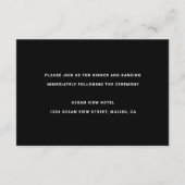 野生の熱帯紅葉ウェディングレセプションブラック エンクロージャーカード (裏面)