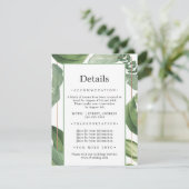 野生の熱帯自然。高級結婚詳細 エンクロージャーカード (スタンド正面)