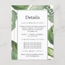 野生の熱帯自然。高級結婚詳細 エンクロージャーカード