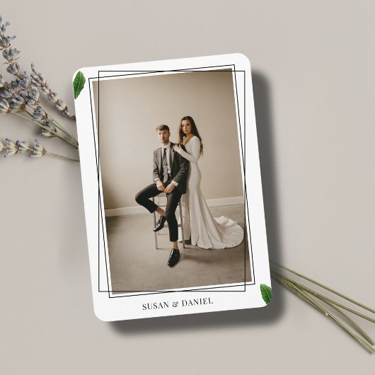 野生の熱帯葉の写真結婚の旅行詳細 エンクロージャーカード