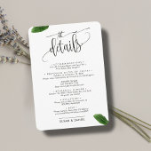 野生の熱帯葉の写真結婚の旅行詳細 エンクロージャーカード