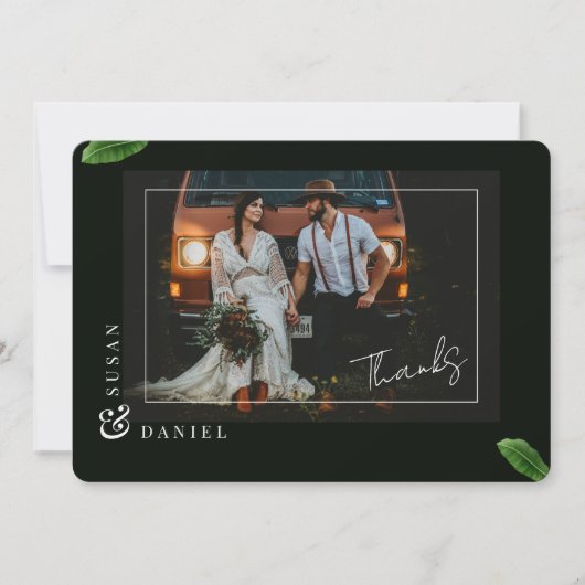 野生の熱帯離れの写真結婚のサンキューカード サンキューカード (正面)