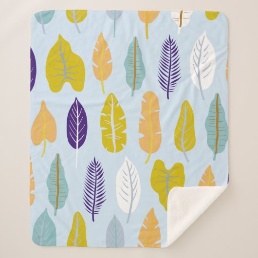 野生の熱帯雨林計画とシームレスなパターン シェルパブランケット (正面)