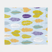 野生の熱帯雨林計画とシームレスなパターン フリースブランケット (正面(横))