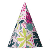 野生の熱帯雨林、ヴィンテージの繰り返しパターン パーティーハット (裏面)