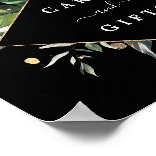 野生の熱帯雨露のウェディングカードとギフトサイン ポスター (角)