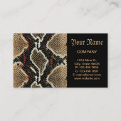 野生の爬虫類型カラフルpythonヘビプリント 名刺 (正面)