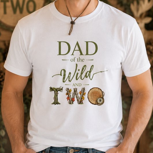野生の父と2歳の誕生日男性Tシャツ Tシャツ