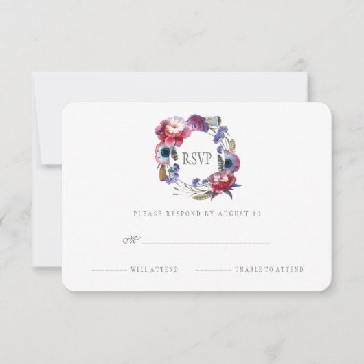 野生の牡丹フローラ（羽）|出欠 出欠カード (正面)