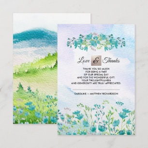 野生の牧草地ありがとう結婚のカード サンキューカード