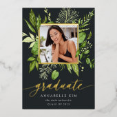 野生の牧草地フォイル写真卒業発表 箔招待状 (正面)