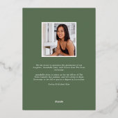 野生の牧草地フォイル写真卒業発表 箔招待状 (裏面)