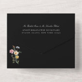 野生の牧草地フローラ結婚ズ オールインワン招待状 (裏面)