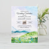 野生の牧草地 |春山脈結婚式招待状 招待状 (スタンド正面)