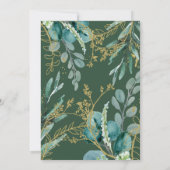 野生の牧草地 |緑の植物幾何学結婚学 招待状 (裏面)