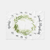 野生の牧草植物月次ベビーマイルストーン フリースブランケット (正面(横))