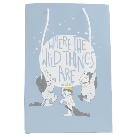 野生の物がある場所 |月と星 ミディアムペーパーバッグ (正面)