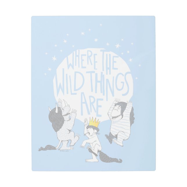 野生の物がある場所 |月と星 メタルプリント (正面)