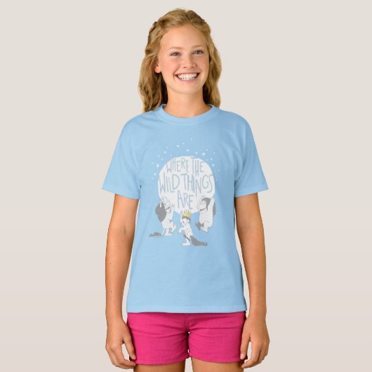 野生の物がある場所 |月と星 Tシャツ (正面フル)