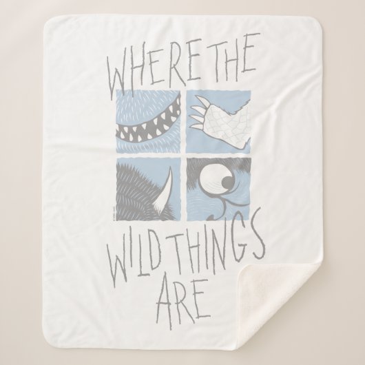 野生の物がある場所 |正方形グラフィック シェルパブランケット (正面)